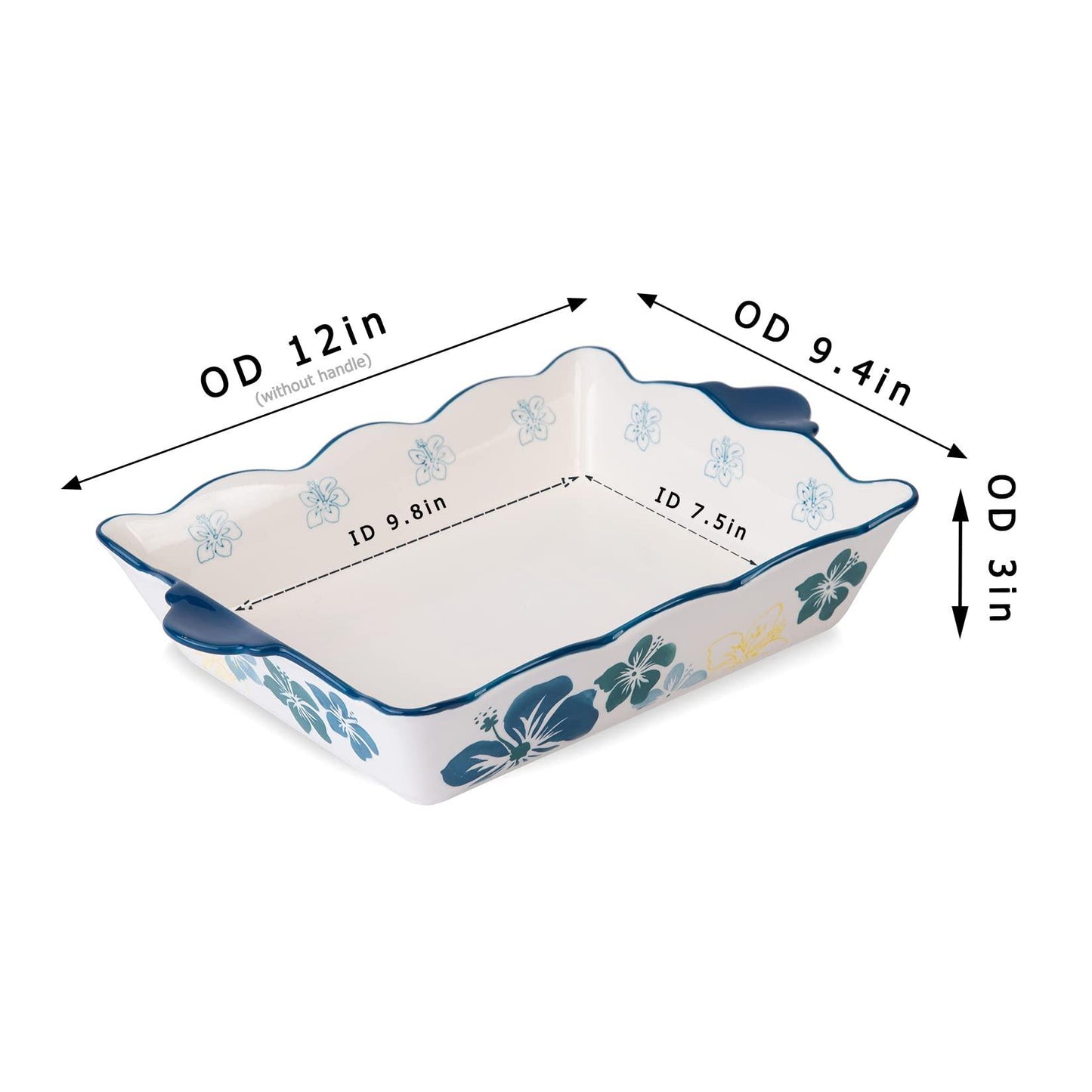 Sagoskat Casserole Dish Baking Dish Ceramic Baking Pan Nonstick Baking Dish Blue Lassagne Pan 9x13 Baking Dishes for oven Casserole Dishes for Kitchen - CookCave