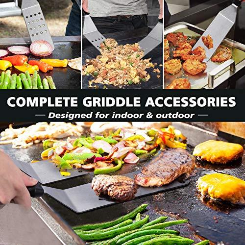 Beichen Griddle Accessories Kit, 14 Pcs Stainless Steel Griddle Grill Tools Set Blackstone and Camp Chef, Professional Grill Spatula Set for Men Women Outdoor BBQ and Camping - CookCave