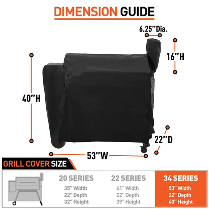 Arcedo Pellet Grill Cover Compatible for Traeger 34, Z Grill 450 600 700, Pit Boss 820, Green Mountain, Waterproof Outdoor Full Length Smoker Cover, Fade Resistant BBQ Cover - CookCave