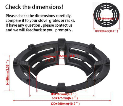 IEUYO Cast Iron Wok Support Ring Burner Ring for Gas Stove Rack Pot Holder Anti-skid Time-saving and Energy-saving for 4 claws racks or grates - CookCave