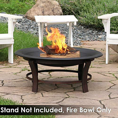 Sunnydaze Steel Replacement Fire Bowl for DIY or Existing Fire Pits - Black High-Temperature Paint Finish - 23-Inch - CookCave