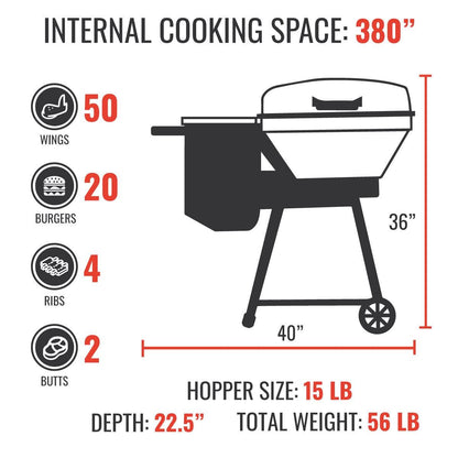 recteq RT-B380 Bullseye Wood Pellet Grill - Electric Pellet Smoker Grill, BBQ Grill, Outdoor Grill - Uses 100% Wood Pellets - Ribs, Brisket, Chicken, Pork Chops - Grill, Sear, Smoke, and More! - CookCave