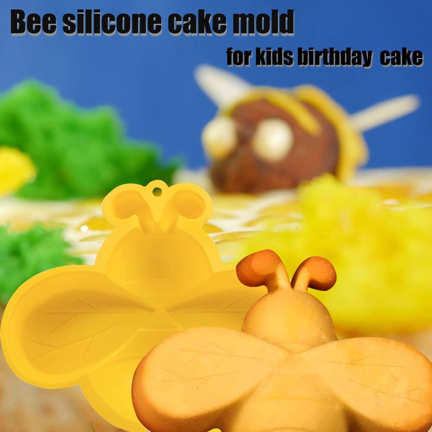 SIQINZONGWA Bee Silicone Cake Pan, Large Size Bee Cake Molds for Baby Shower Birthday Wedding Party Supplies - CookCave