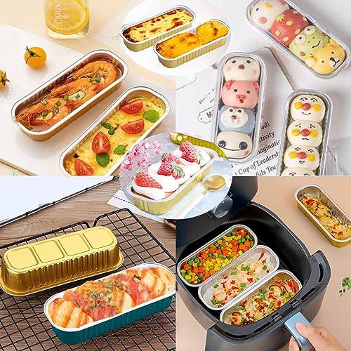 MJPCUAU 12Pack Mini Loaf Pans with Lids and Spoons, 6.8oz Disposable Rectangle Aluminum Foil Oven Cake Container, Baking Bread Muffin Dessert Tins for Family Gatherings and Picnics (Pink) - CookCave