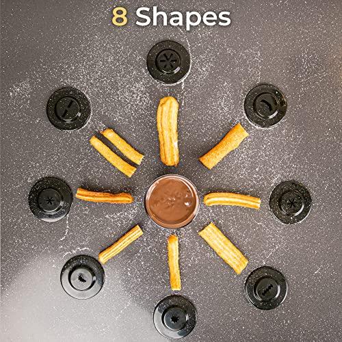 Churrera Churro Maker Machine - Free Recipe eBook Included - 8 Interchangeable Discs - Churros Maker Machine - Cookie Machine - CookCave