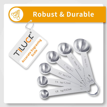 TILUCK Stainless Steel Measuring Cups & Spoons Set, Cups and Spoons,Kitchen Gadgets for Cooking & Baking (Medium) - CookCave