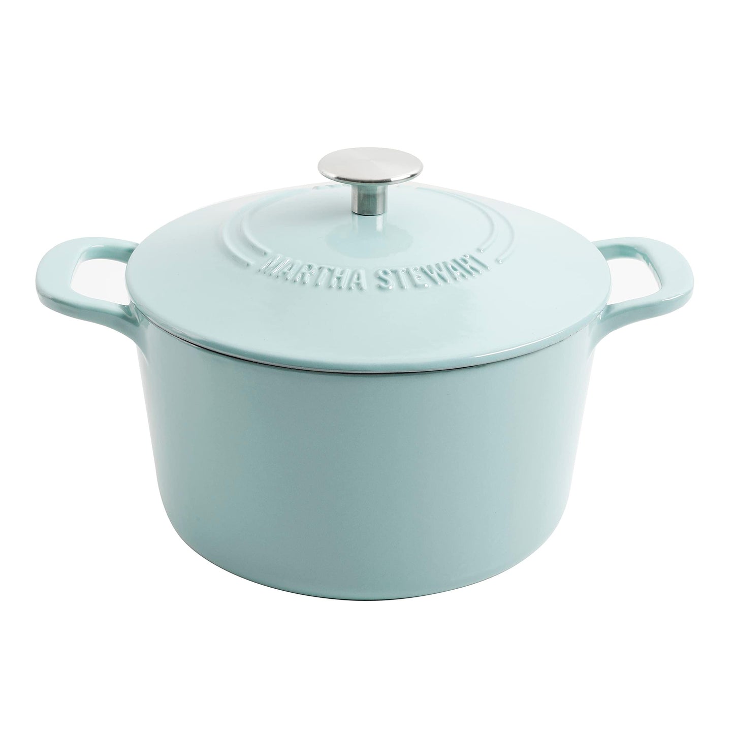 MARTHA STEWART Gatwick 7 QT Enamel Cast Iron Dutch Oven, Martha Blue - CookCave