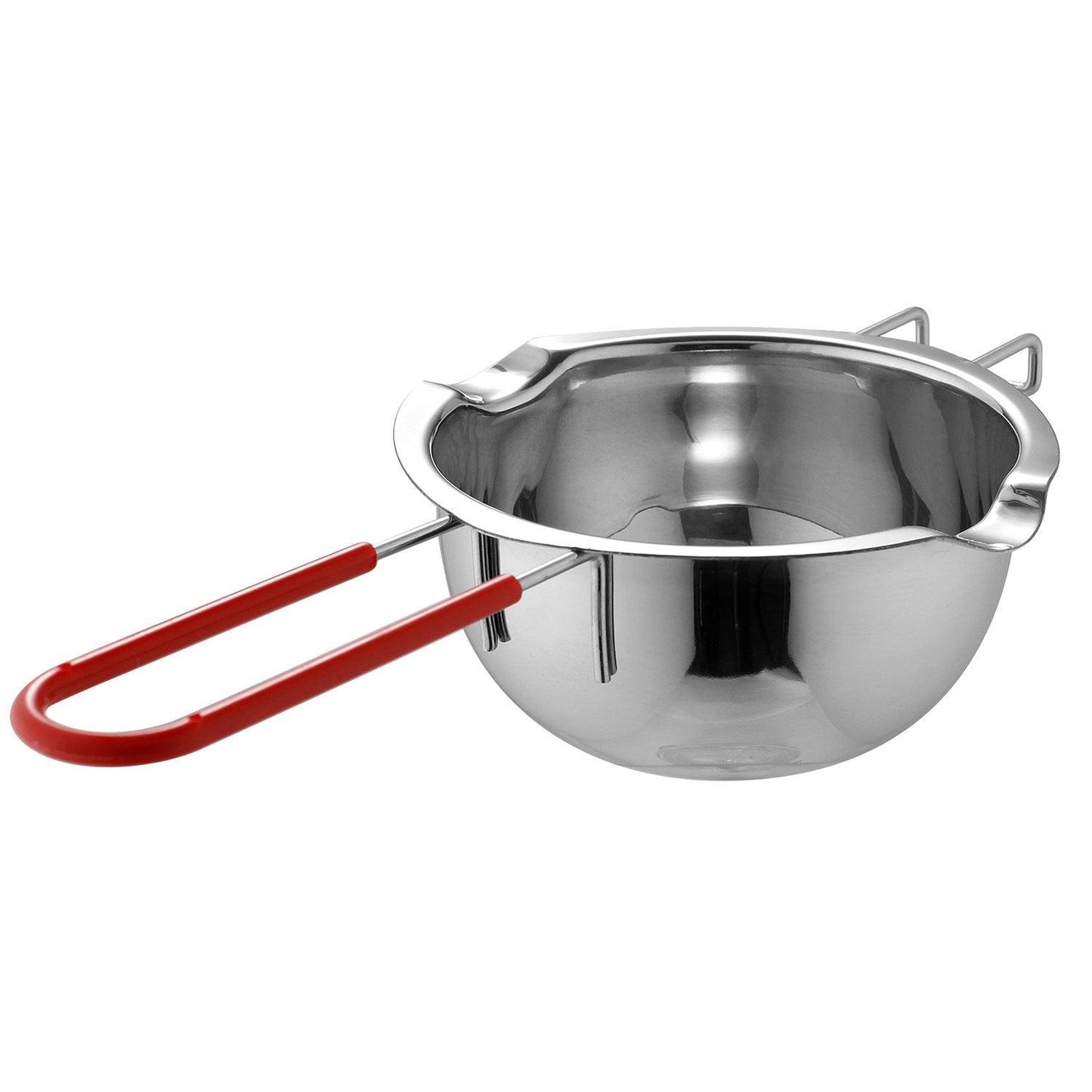 18/8 Stainless Steel Universal Melting Pot, Double Boiler Insert, Double Spouts, Heat-Resistant Handle, Flat Bottom, Melted Butter Chocolate Cheese Caramel Homemade Mask =580ML (Silver) - CookCave