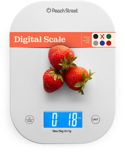 Digital Kitchen Food Scale - LCD Display Weight in Grams, Kilograms, Ounces, Fl Ounces, Milliliters, and Pounds Perfect for Precise Measurements, Baking, Cooking, Meal Prep, Weight Loss, - CookCave