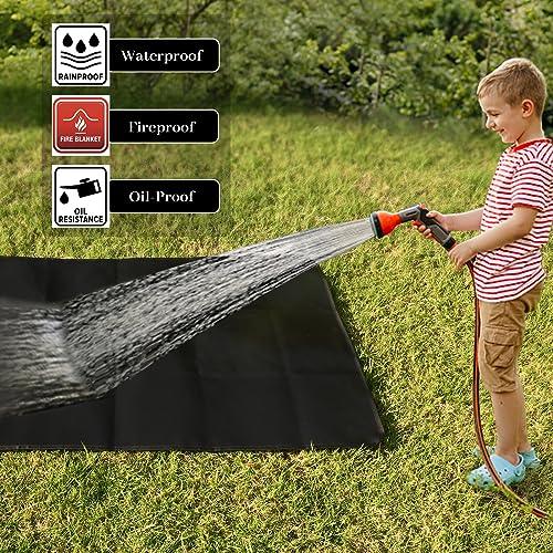 Sakolla 48 x 30 inch Under Grill Mats for Outdoor Grill Fireproof Grill Pad for Fire Pit Grill Deck Patio Protector BBQ Mat Indoor Fireplace Mat Fire Pit Mat Water Resistant & Oil Proof Pad - CookCave