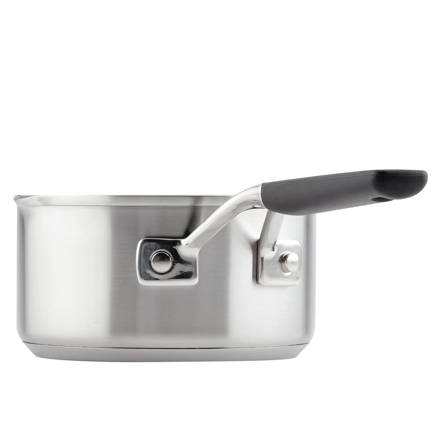 KitchenAid Saucepan with Pour Spouts, 1 Quart, Brushed Stainless Steel - CookCave