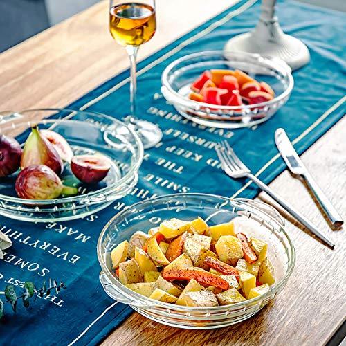 Kingrol 3 Pack Glass Pie Plates with Handles, 9 Inches Baking Dishes, Clear Glass Serving Plates for Snacks, Salads, Desserts - CookCave