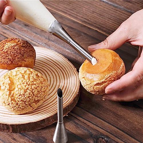 Puff Cream Filling Piping Tip 3 Pcs,Cupcake Filler Tool with 20 Disposable Pastry Bags for Filling Donuts,Cupcakes & Eclairs - CookCave