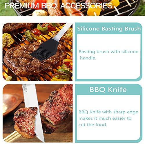 Piduules 5Pcs BBQ Grill Accessories Set, Multifunctional Stainless Steel Barbecue Tools Set in Case for Outdoor Picnic, Camping, Smoking, Grilling - CookCave