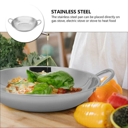 BESTonZON Skillet Pan Stainless Steel Paella Pan, Restaurant Pans for Cooking, Ideal for Outdoors, Camping, Parties, 26cm - CookCave