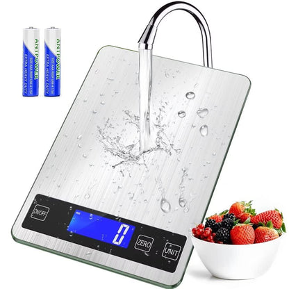 BACK KTCL 'Cooking Master' Digital Food Kitchen Scale, 22lb Weight Multifunction Scale Measures in Grams and Ounces for Cooking Baking, 1g/0.1oz Precise Graduation, Stainless Steel and Tempered Glass - CookCave