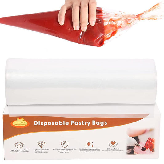 Piping Bags 21 inch Large Pastry Bags Decorating Tools 100 PCS Piping Bags for Cream Icing Frosting Cookie Cake Decorating (21 inch) - CookCave
