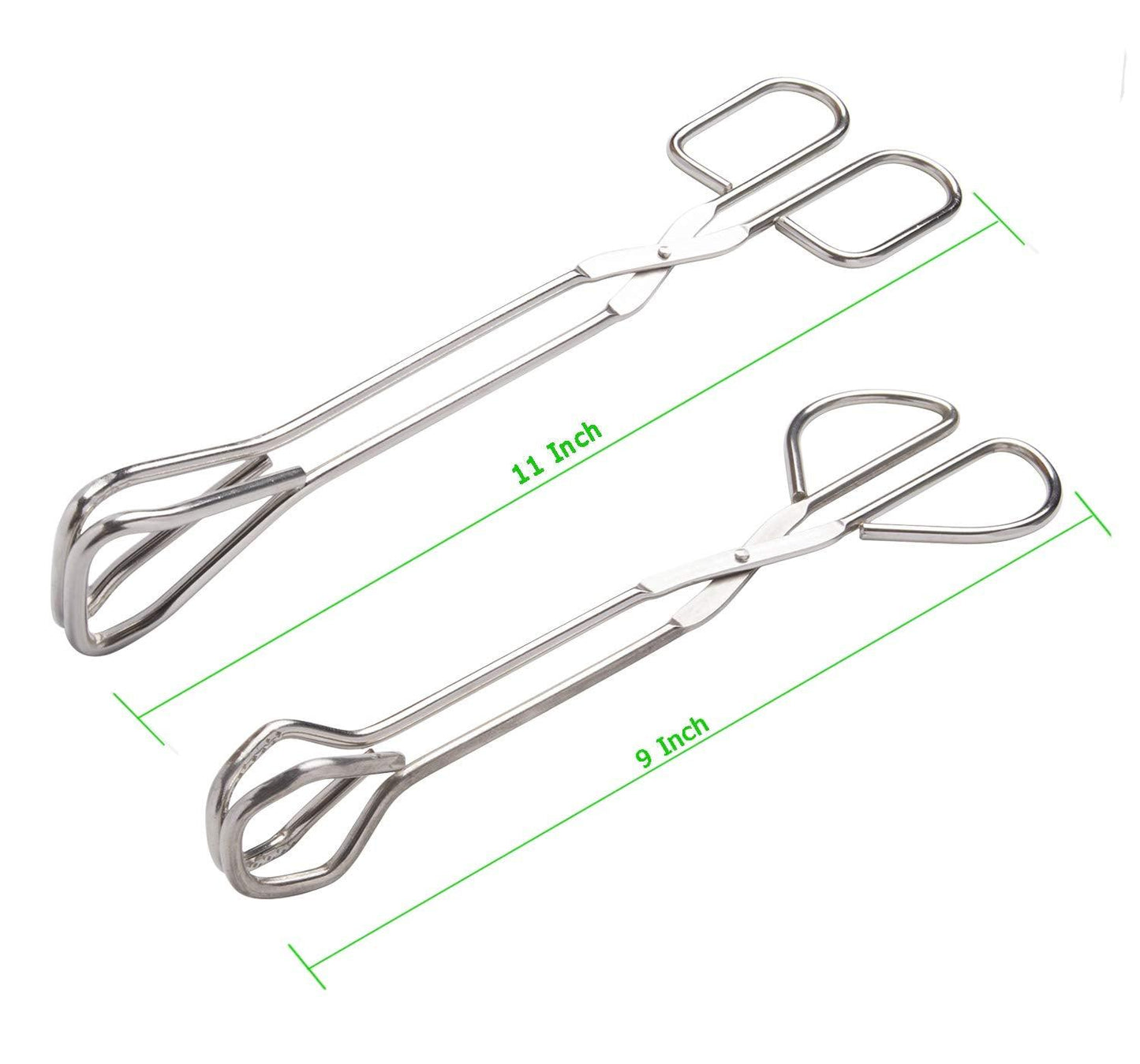 Food Tongs, Hiash Heavy Duty Stainless Steel Kitchen Tongs for BBQ, Barbecue, Cooking, Scissors Tongs 9 Inch & 11 Inch (Set of 2) - CookCave