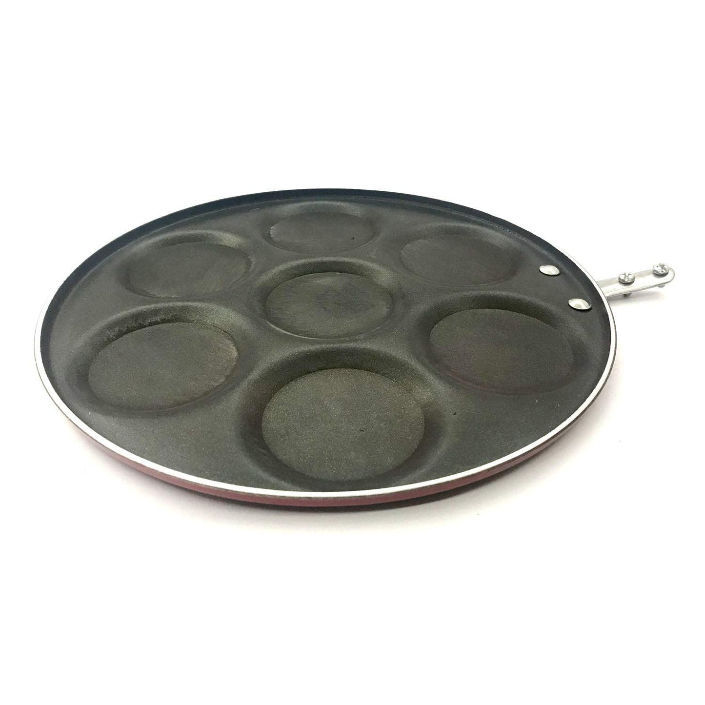 Non Stick Mini Uttapam Pan Pancake Crepe Tawa Non Stick Mini Pancake Maker Multi-Snack Maker 7 Cavity (275mm) - CookCave