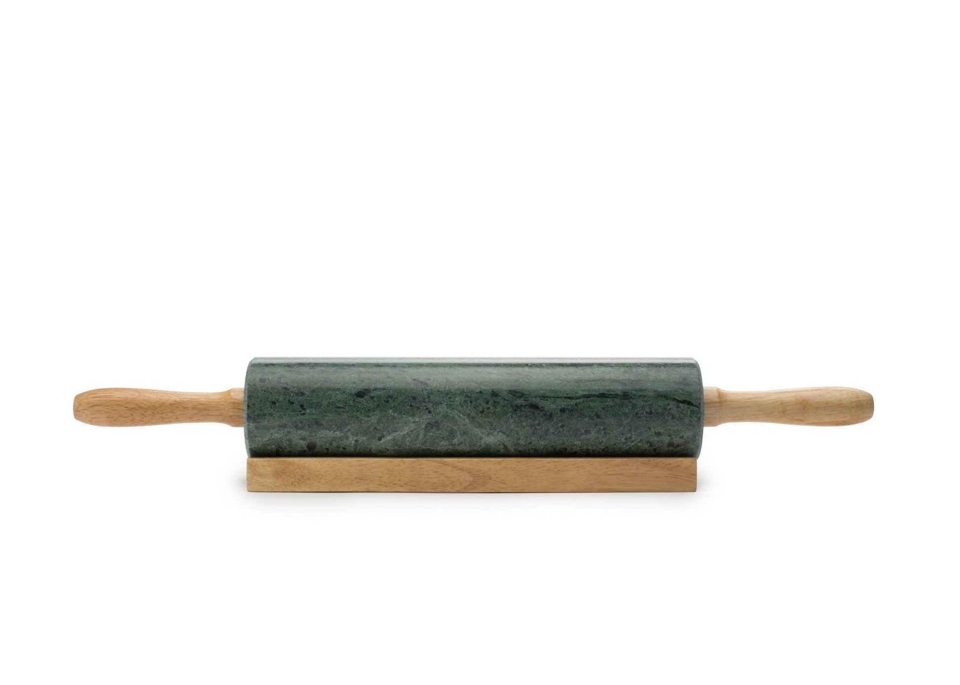 Fox Run Marble Rolling Pin and Base, Green 2.5 x 18 x 3 inches - CookCave