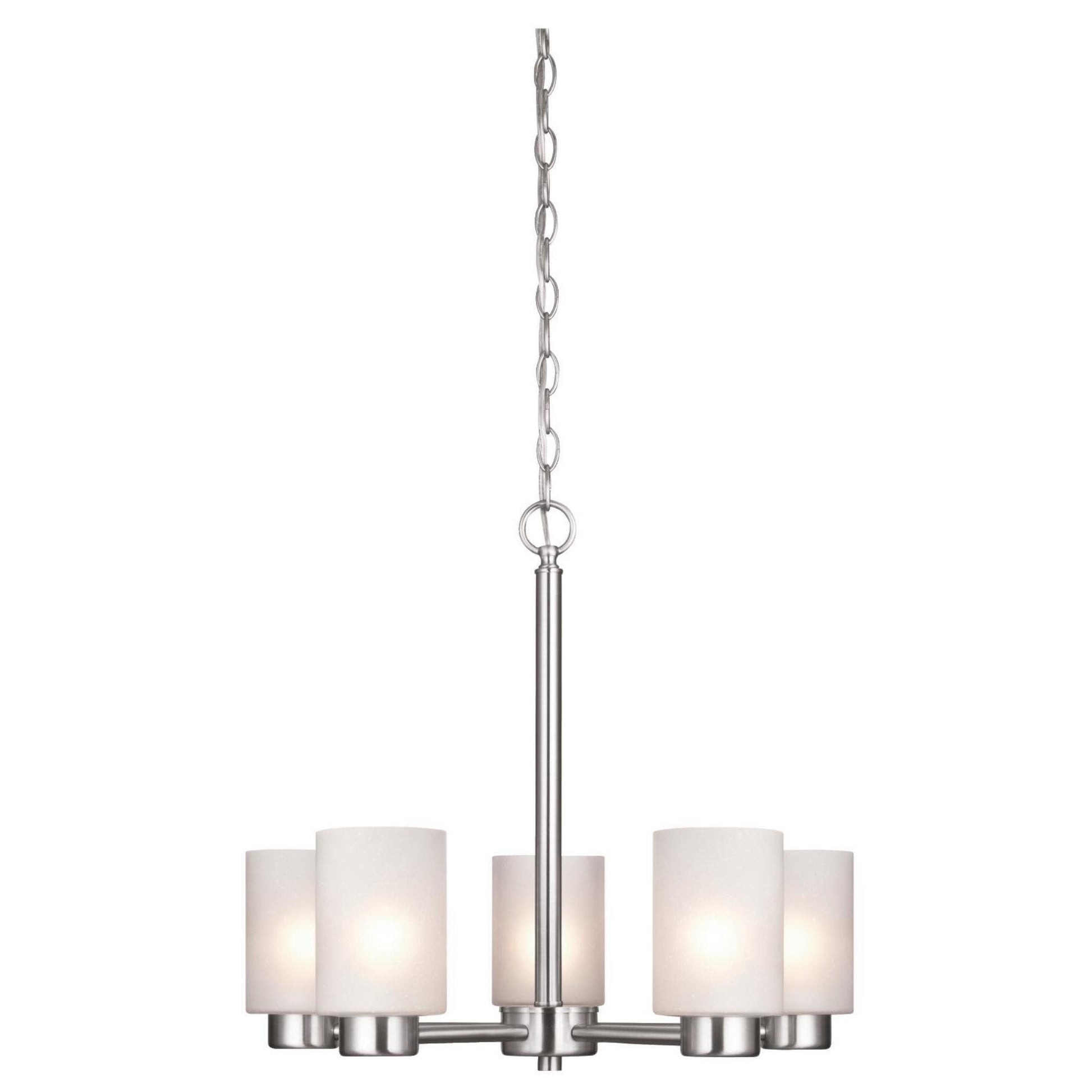 Westinghouse Lighting 6227400 Sylvestre Five-Light Interior Chandelier, Brushed Nickel Finish with Frosted Seeded Glass, 5 - CookCave