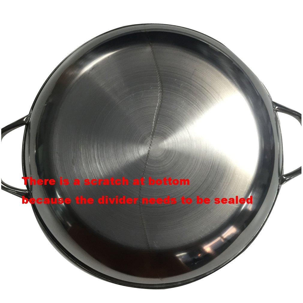 Yzakka Stainless Steel Hot Pot Pot without Divider for Induction Cooktop Gas Stove, 30 CM 13 OZ, Include Pot Spoon - CookCave