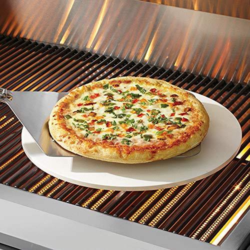 HUMOS 15" Durable & Safe Round Pizza Ceramic Stone for Best Crispy Crust, Stone For Grill, Oven, Kamado, Smoker, Weber, Kamado Joe, Thermal Shock Resistant (15") - CookCave