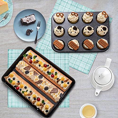 Fit Choice 10-Piece Nonstick Baking Set With Baking Pan, Cookie Sheet Set, Cake /Muffin Pan, and Pizza Pan, 10-Piece Set Bakeware Sets (Ceramic Coated Black) - CookCave