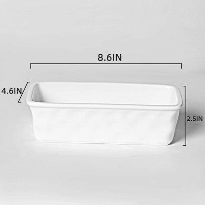 HAOTOP Ceramics Nonstick Baking Bread Loaf Pan, 8.5 x 4.6 Inch (White) - CookCave