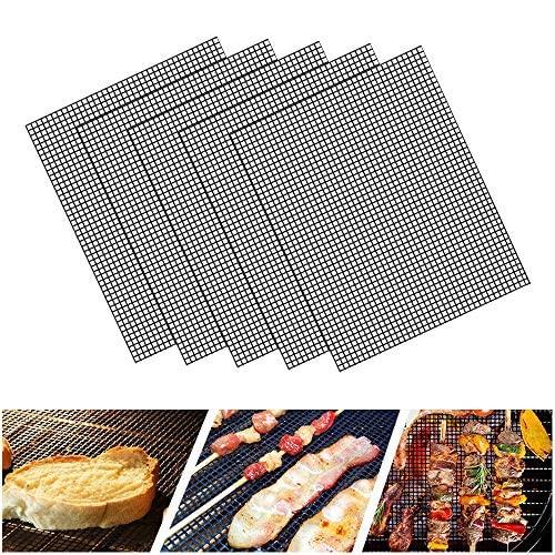 LOOCH Grill mesh mat - Set of 4 Non Stick BBQ Outdoor Grill mats, Heavy Duty, Reusable Grilling mats, Easy to Clean - Works on Gas, Charcoal, Pellet Grill - 15.75 x 13 inch, Black - CookCave