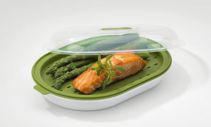 GoodCook BPA-Free Plastic Microwave Vegetable and Fish Steamer, Green - CookCave