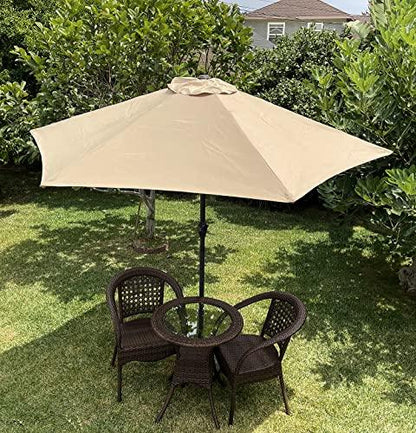 BELLRINO DECOR Replacement STRONG & THICK Umbrella Canopy for 9ft 6 Ribs (Canopy Only) (LIGHT COFFEE) - CookCave