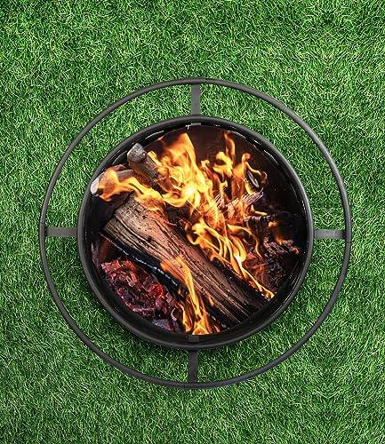 Bettermade 2 in 1 Fire Pit for Outside, 30in Wood Burning Outdoor Firepits with Spark Screen for Camping, Bonfire, Garden, Picnic, Includes Poker & Cooking Grate for Backyard Patio BBQ - CookCave