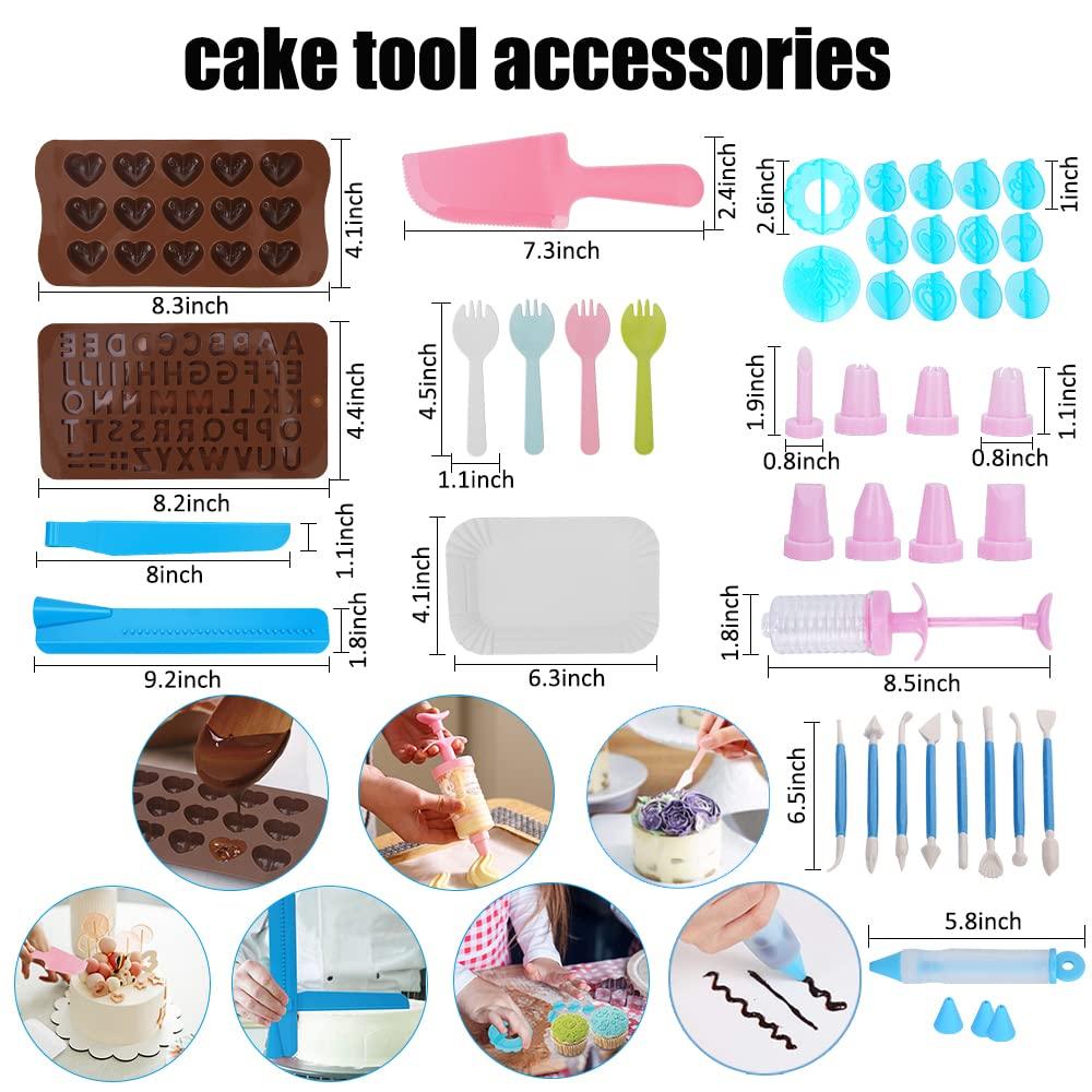 Cake Decorating Kit,635 Pcs Decorating Supplies With 3 Springform Pan Sets Icing Nozzles Rotating Turntable Cake Topper Piping Bags Carrier Holder,Cake Baking Set Tools - CookCave