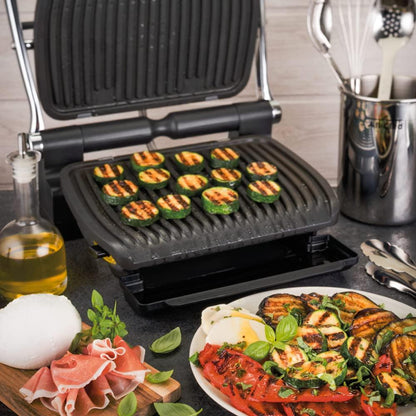 All-Clad AutoSense Stainless Steel Indoor Grill, Panini Press XL Automatic Cooking 1800 Watts Smokeless, Removable Plates, Dishwasher Safe - CookCave