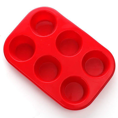 Silicone Muffin Pan, European LFGB Silicone Cupcake Baking Pan, 6 Cup Muffin, Non-Stick Muffin Tray, Egg Muffin Pan, Food Grade Muffin Molds, BPA Free Muffin Tins Red - CookCave