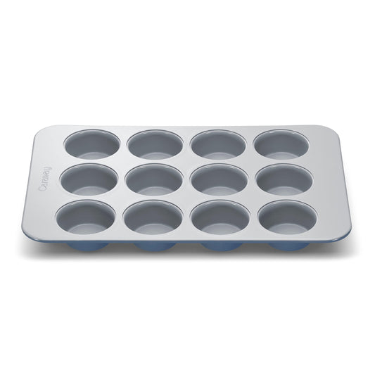Caraway Non-Stick Ceramic 12-Cup Muffin Pan - Naturally Slick Ceramic Coating - Non-Toxic, PTFE & PFOA Free - Perfect for Cupcakes, Muffins, and More - Slate - CookCave