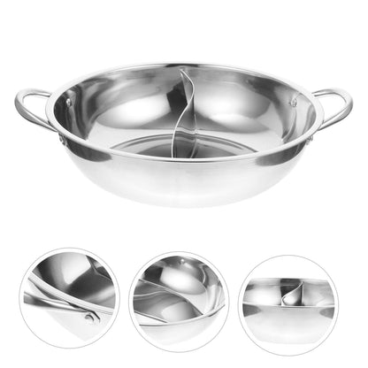 KICHOUSE Mandarin Duck Pot Stainless Steel Stock Pot Sheet Pan Divider Skillet with Lid Divided Pan Induction Pot Soup Cooking Pan Stainless Steel Cooking Pot Soup Pot Kitchen Cooking Pot - CookCave
