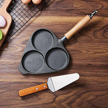 Nadalan Cast Iron Omelette Egg Burger Fried Egg Pot Pancake Pan With 3-Mold - CookCave