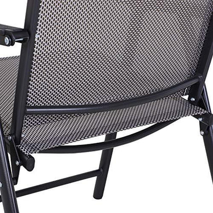 Outsunny Folding Outdoor Patio Chairs Set of 2 Stackable Portable for Deck, Garden, Camping and Travel - CookCave