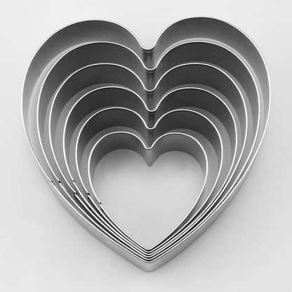 Heart Cookie Cutter Set - 6PCS Valentines Cookie Cutters, Valentine Heart Shaped Cookie Cutters for Baking,Heart Set for Sandwich Cutter,Biscuit Cutter,Pastry Cutter - Valentines Day Cookie Cutters - CookCave