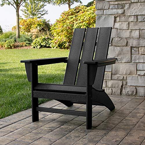 POLYWOOD AD420BL Modern Adirondack Chair, Black - CookCave