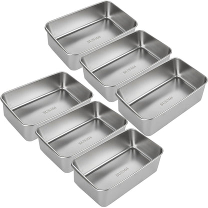 AKOLAFE 6Pcs Stainless Steel Loaf Pan 8.5 x 5.5 Inch Banana Bread Pan for Homemade Bread Baking Pan for Oven Metal Meatloaf Pan Sandwich Bread Loaf Pans for Baking Bread Tins for Baking Meat Loaf Cake - CookCave