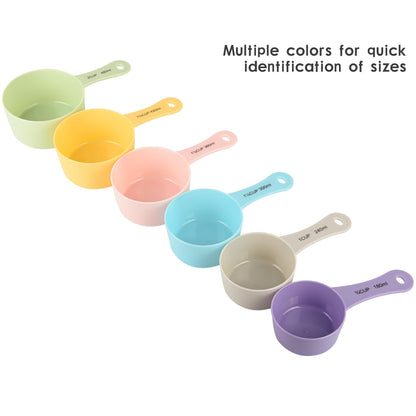 zoyizi Measuring Cups Set of 6, Plastic Measuring Cups for Baking&Kitchen, Engraved Metric/US Markings for Liquid&Dry Measuring, Colorful Big Capacity Measuring Cups with 3/4&1-1/4&1-1/2&1-3/4&2Cups - CookCave