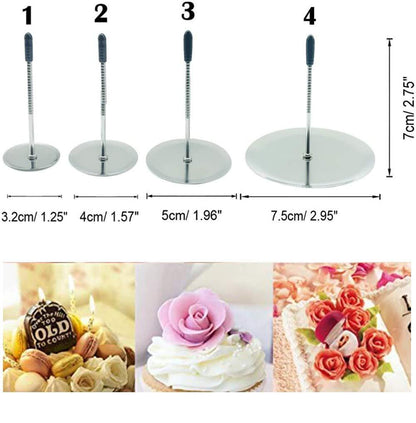 Cake Flower Nail Lifters Set Stainless Steel Baking Tools for Icing Flowers Decoration (White) - CookCave