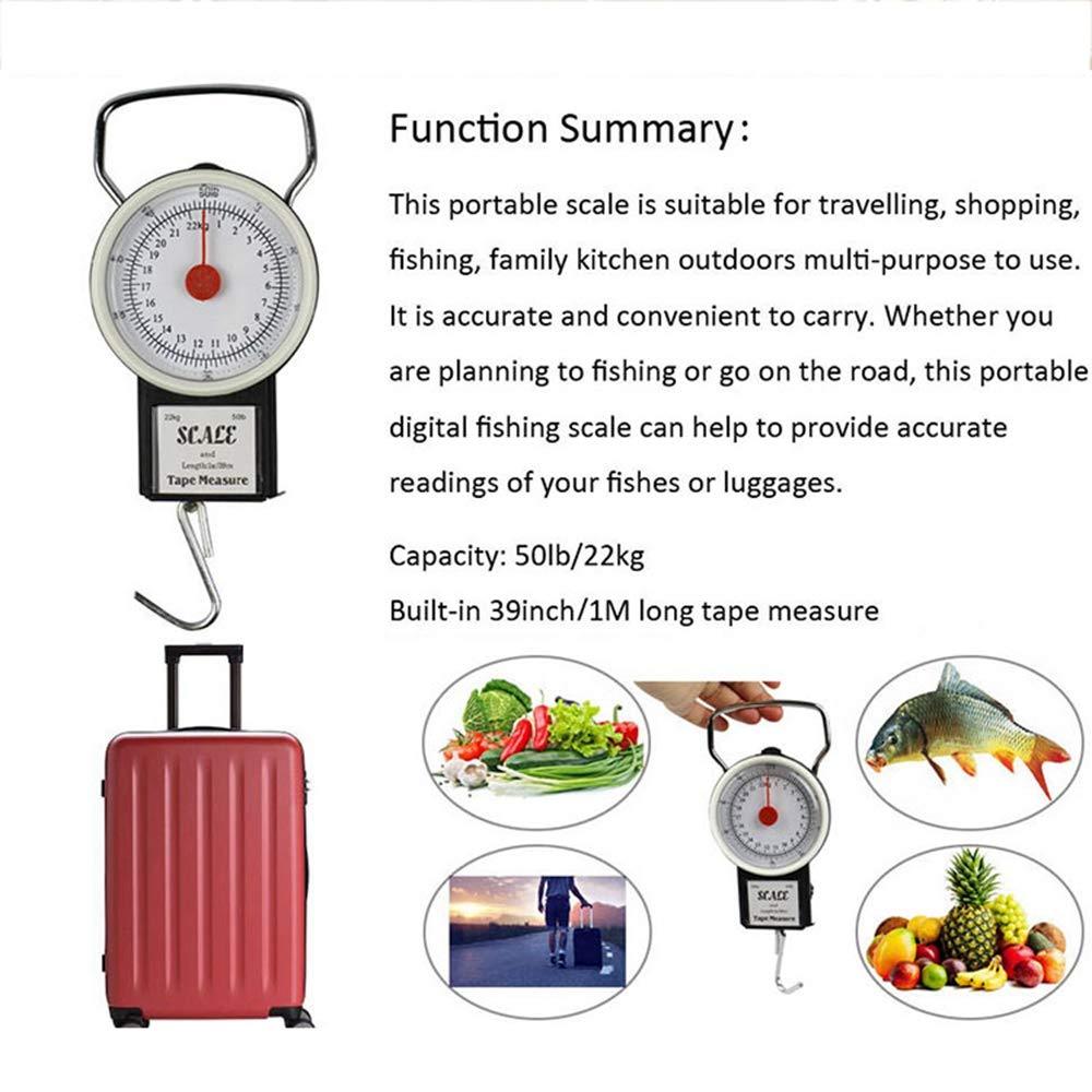 MNTT Fish Scale,Portable Balance Travel Suitcase Measure for Kitchen Measurement Hanging Hook Weighing Scales Luggage - CookCave