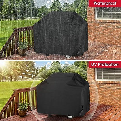 Unicook Heavy Duty Waterproof Barbecue Gas Grill Cover, 65-inch BBQ Cover, Special Fade and UV Resistant Material, Durable and Convenient, Fits Grills of Weber Char-Broil Nexgrill Brinkmann and More - CookCave