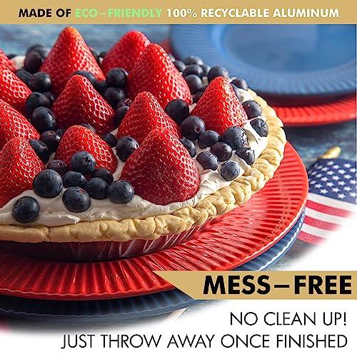 9" Pie Pans [50 Pack] - Heavy Duty Standard-Sized Disposable Aluminum Foil Pie Tins for Baking and Serving - CookCave