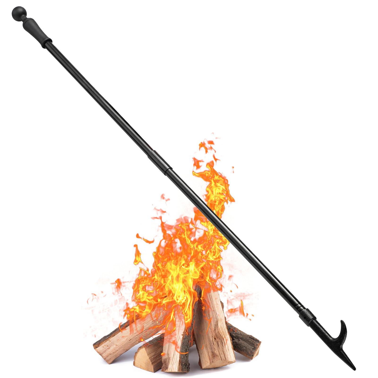 BeBecome Fire Poker for Fire Pit, 46 Inch Extra Long Portable Campfire Poker for Fireplace, Camping, Wood Stove, Outdoor and Indoor Use, Rust Resistant Stainless Steel Black Finish (1 Pac) - CookCave