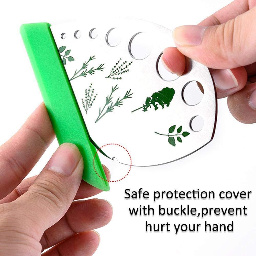 Herb Stripper, Jiaedge Green 9 holes Stainless Steel Kitchen Herbs Leaf Stripping Tool, Metal Herb Peeler for Kale, Collard Greens, Thyme, Basil, Rosemary Stripper - CookCave